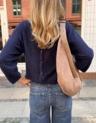 Nelly - Blå - Back V-neck Knit Cardigan