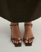 Nelly - Brun - Buckle Square Toe Heel