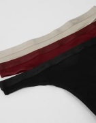 Calvin Klein Underwear - Rød - Thong 3PK