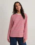 Pieces - Rød - Pcsadie Ls Top Noos