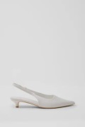 Nelly - Hvid - Low Kitten Heel Slingback