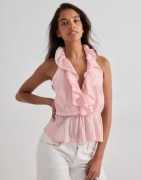 Nelly - Pink - Flounce Halter Neck Top