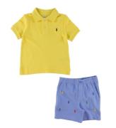 Polo Ralph Lauren Polo/Shorts - Watch Hill - Gul/BlÃ¥ m. Logoer