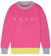 Marni Bluse - Strik - Pink m. GrÃ¥meleret/Gul