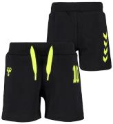 Hummel Shorts - HMLSafi - Sort/Gul m. Vinkler