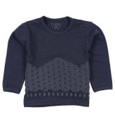 Fixoni Bluse - Navy m. Print