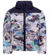 Tommy Hilfiger Dynejakke - Rwb Collage Puffer - White Allover