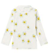 Stella McCartney Kids Bluse - Rib - Hvid m. Blomster