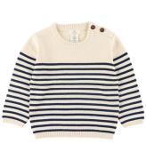 Copenhagen Colors Bluse - Strik - Cream Navy Combi