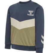 Hummel Sweatshirt - hmlSkye - Ombre Blue m. StÃ¸vet ArmygrÃ¸n