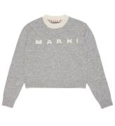 Marni Bluse - Cropped - Uld - GrÃ¥meleret m. Creme