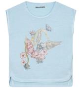 Zadig & Voltaire T-shirt - Angel - LyseblÃ¥ m. Blomster/Similist