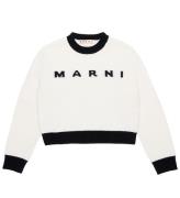 Marni Bluse - Cropped - Uld - Hvd m. Sort