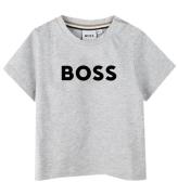 BOSS T-shirt - GrÃ¥meleret m. Sort