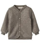 Wheat Cardigan - Uldfleece - Kari - Brown Melange