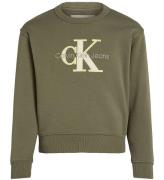 Calvin Klein Sweatshirt - Outlined Mono Relaxed - Dusty Olive