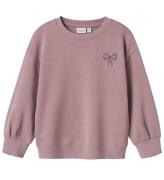 Name It Sweatshirt - NmfVallene - Elderberry/Bow