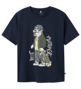 Name It T-shirt - NkmTeaske - Navy Blazer m. Print