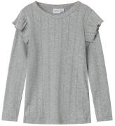 Name It Bluse - Noos - NmfJulia - Grey Melange m. HulmÃ¸nster