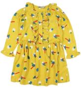 Stella McCartney Kids Kjole - Viskose - Gul m. MÃ¸nster