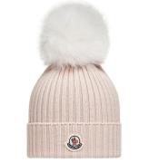 Moncler Hue - Uld - Rosa m. Pelskvast