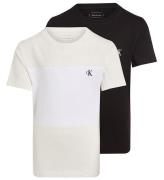 Calvin Klein T-shirt - 2-pak - Color Block - Black/Tofu Colorblo