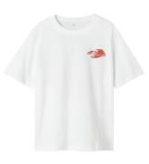 Name it T-shirt - NkmFonnot - Bright White/LOBSTER