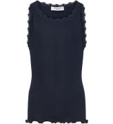 Rosemunde Top - Rib - Balta - Navy m. Blonder