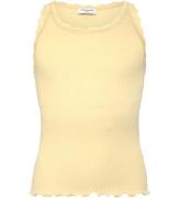 Rosemunde Top - Rib - Balta - Pastel Yellow m. Blonder
