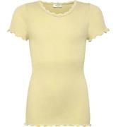 Rosemunde T-shirt - Rib - Balta - Pastel Yellow m. Blonder