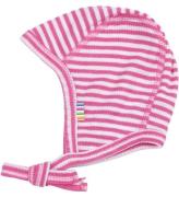 Joha Babyhjelm - Rib - Uld/Silke - Off White/Pink