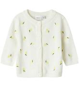 Name it Cardigan - Strik - NbfDetrille - Cloud Dancer m. Citrone