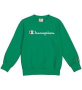 Champion Sweatshirt - Crewneck - GrÃ¸n m. Logo