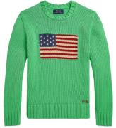 Polo Ralph Lauren Bluse - Strik - GrÃ¸n m. Flag