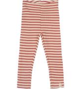 Petit Piao Leggings - Rib - Modal - Light Berry/Dark Off White