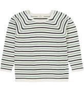 Copenhagen Colors Bluse - Strik - Cream Navy/Green Comb