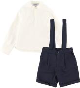 Emporio Armani SÃ¦t - Skjorte/Shorts - Dark Navy/Hvid