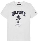 Tommy Hilfiger T-shirt - Palm Print - Hvid