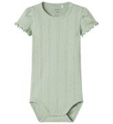 Name It Body k/æ - NbfJsilke - Aqua Gray m. Hulmønster