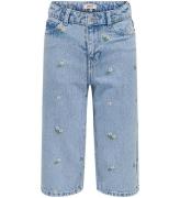 Kids Only Shorts - KogCobain - Light Blue Denim/Flower Embroide