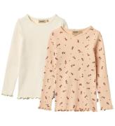 Wheat Bluse - 2-pak - Rib - Ida - Rose Water Flowers